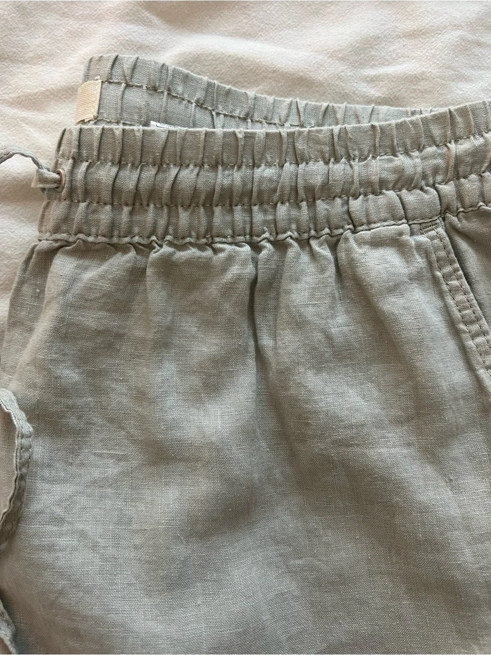 Sage green linen drawstring pants with pockets NWT size medium